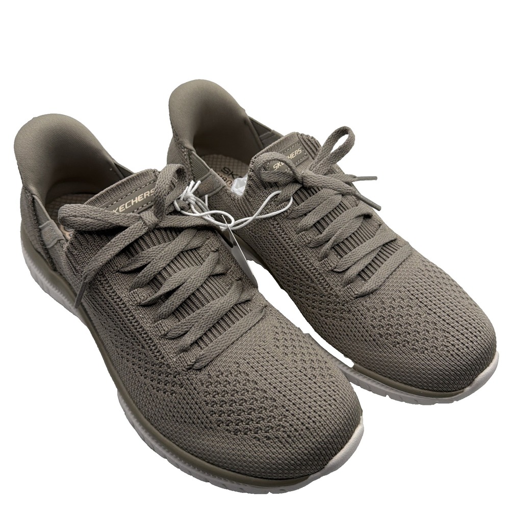 Skechers "Virtue" Women's Stretch Knit Hands Free Swift Fit Shoe (Taupe) Size 7